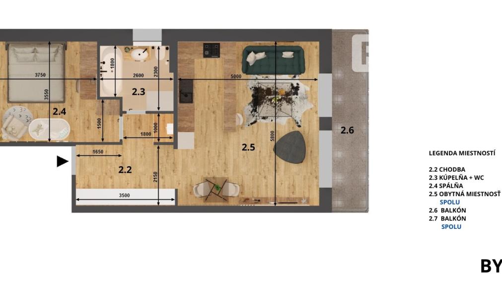 Nadštandardný 2 izb. byt / Banka Spa Piešťany