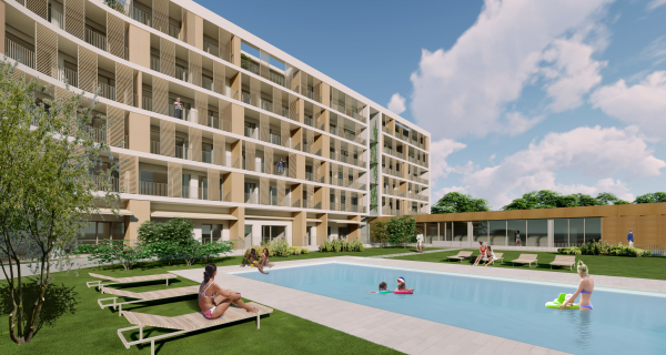 Novostavba 2-izbový apartmán s predzáhradkou, A7 Blue Wave Riverside Piešťany